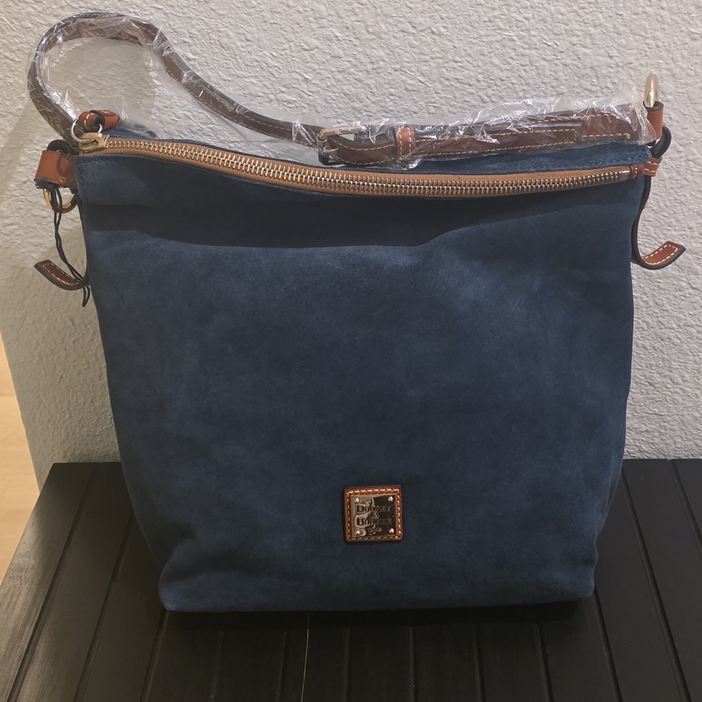 Dooney & Bourke Blue Suede Shoulder Bag